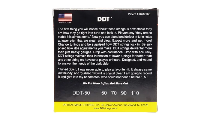 Струни для бас-гітари DR STRINGS DDT DROP DOWN TUNING BASS - HEAVY (50-110), фото № 3