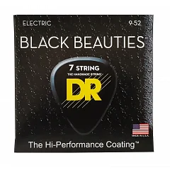 Струны для электрогитары DR STRINGS BLACK BEAUTIES ELECTRIC - LIGHT 7-STRING (9-52)