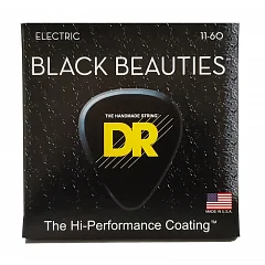 Струни для електрогітари DR STRINGS BLACK BEAUTIES ELECTRIC - EXTRA HEAVY 7-STRING (11-60)