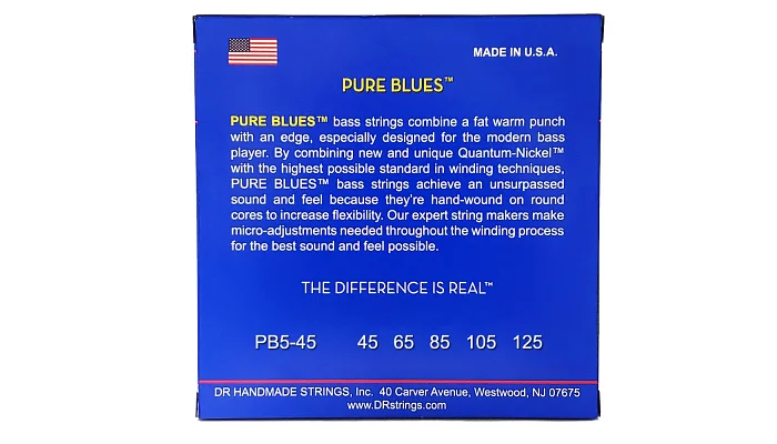 Струни для бас-гітари DR STRINGS PURE BLUES BASS - MEDIUM - 5-STRING (45-125), фото № 3