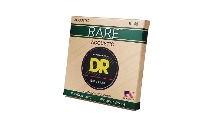 Струни для акустичної гітари DR STRINGS RARE ACOUSTIC PHOSPHOR BRONZE - EXTRA LIGHT (10-48), фото № 2