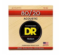 Струны для акустической гитары DR STRINGS HI-BEAM ACOUSTIC 80/20 BRONZE - MEDIUM