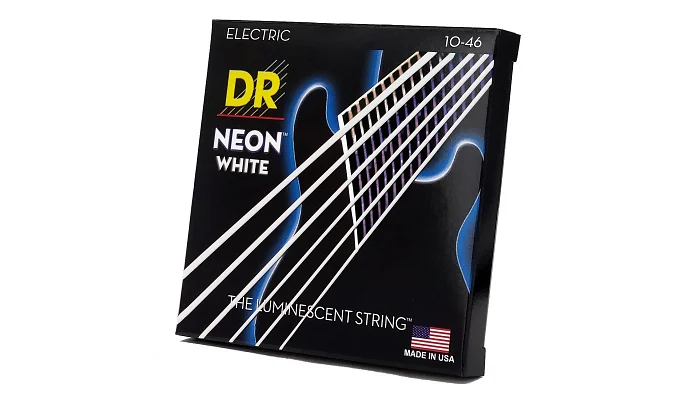 Струны для электрогитары DR STRINGS NEON WHITE ELECTRIC - MEDIUM (10-46), фото № 2