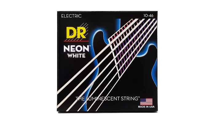 Струны для электрогитары DR STRINGS NEON WHITE ELECTRIC - MEDIUM (10-46), фото № 1