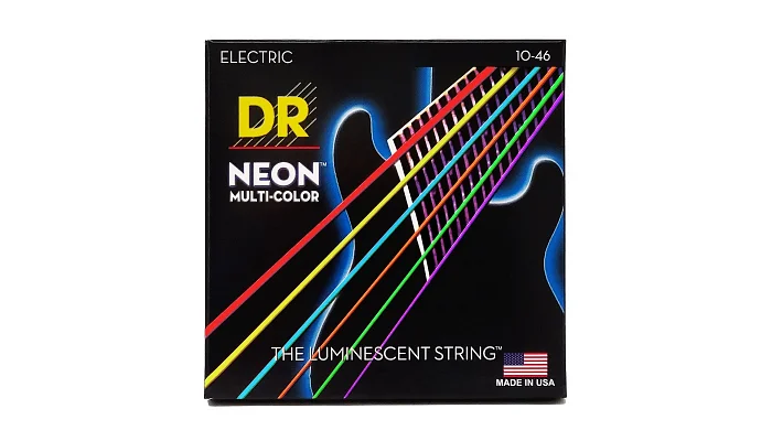 Струны для электрогитары DR STRINGS NEON MULTI-COLOR ELECTRIC - MEDIUM (10-46), фото № 1