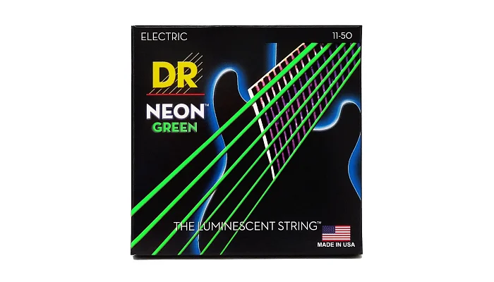 Струны для электрогитары DR STRINGS NEON GEEN ELECTRIC - HEAVY (11-50), фото № 1