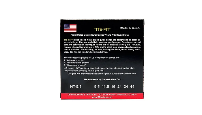 Струны для электрогитары DR STRINGS TITE-FIT ELECTRIC - HALF-TITE (9.5-44), фото № 3