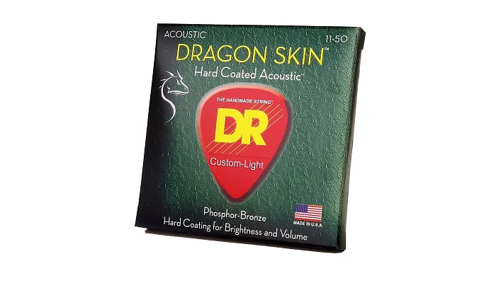 Струни для акустичної гітари DR STRINGS DRAGON SKIN ACOUSTIC - CUSTOM LIGHT (11-50), фото № 2