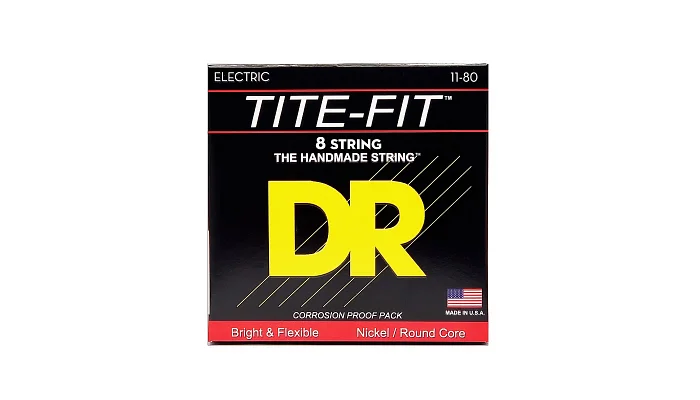 Струни для електрогітари DR STRINGS TITE-FIT ELECTRIC - EXTRA HEAVY 8 STRING (11-80), фото № 1