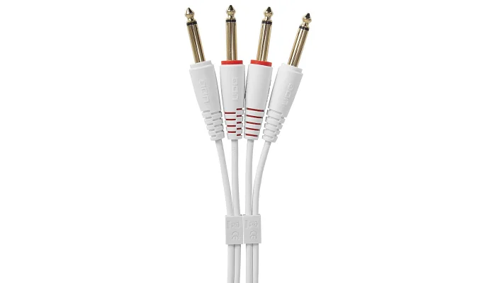 Межблочный кабель 2 х Jack 6.3 мм моно папа - 2 х Jack 6.3 мм моно папа UDG Set Jack-Jack White 3m (U97004WH), фото № 2