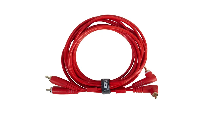 Міжблочний кабель 2 x RCA тато - 2 x RCA тато UDG Set RCA Straight-RCA Angled Red 3m (U97005RD), фото № 1
