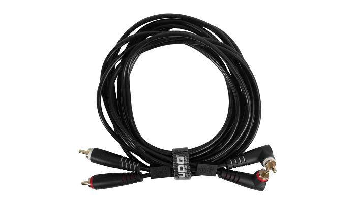 Межблочный кабель 2 x RCA папа - 2 x RCA папа UDG Set RCA Straight-RCA Angled Black 3m (U97005BL), фото № 1