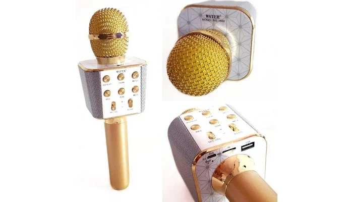Бездротовий блютуз караоке мікрофон TMG ORIGINAL WS-1688 (gold), фото № 5