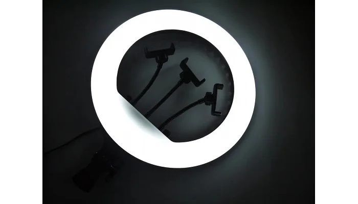 Кольцевая LED лампа на штативе EMCORE RL14 (36 см, white), фото № 11