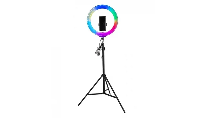 Кольцевая RGB LED лампа на штативе EMCORE 3D26 (26 см), фото № 1