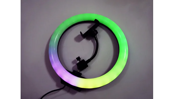 Кольцевая RGB LED лампа на штативе EMCORE MJ26 (26 см), фото № 5