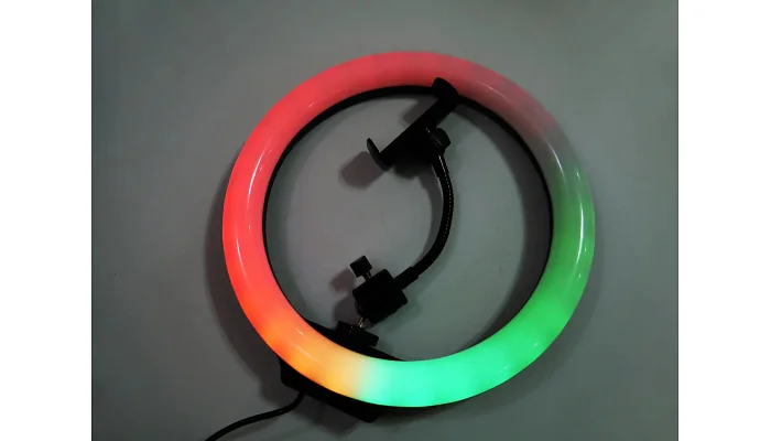 Кольцевая RGB LED лампа на штативе EMCORE MJ26 (26 см), фото № 6