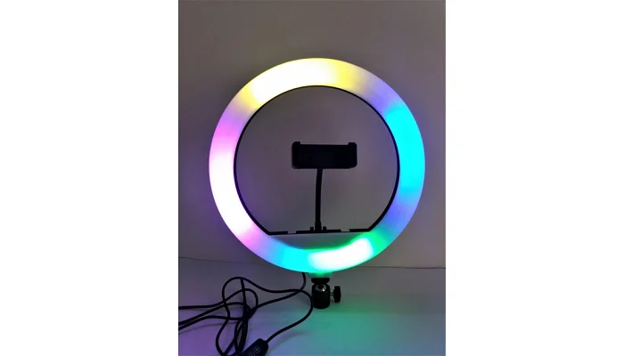 Кольцевая RGB LED лампа на штативе EMCORE MJ33 (33 см), фото № 8