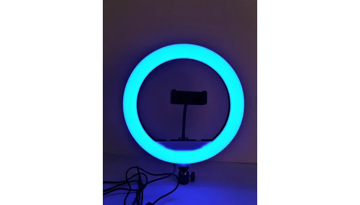 Кольцевая RGB LED лампа на штативе EMCORE MJ33 (33 см), фото № 9
