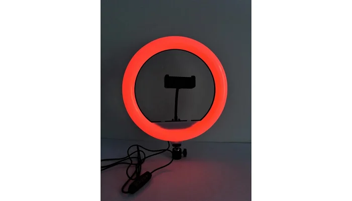 Кольцевая RGB LED лампа на штативе EMCORE MJ33 (33 см), фото № 10