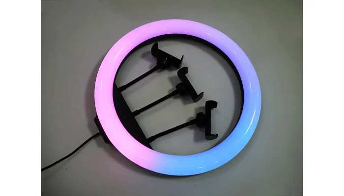Кольцевая RGB LED лампа на штативе EMCORE MJ36 (36 см), фото № 8