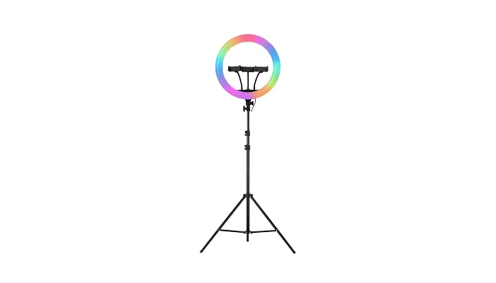 Кольцевая RGB LED лампа на штативе EMCORE MJ36 (36 см), фото № 1