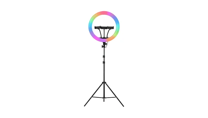 Кольцевая RGB LED лампа на штативе EMCORE RL14 (36 см), фото № 1