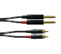 Міжблочний кабель 2 x RCA тато - 2 х Jack 6.3 мм моно тато CORDIAL CFU PC 3 м