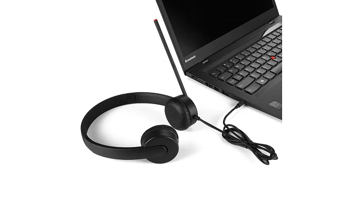 Гарнітура для ПК Lenovo Stereo Analog Headset, чорний, фото № 2