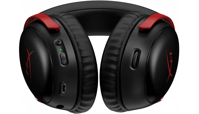 Бездротова ігрова гарнітура HyperX Cloud III, WL/USB-A/USB-C, чорно-червоний, фото № 3