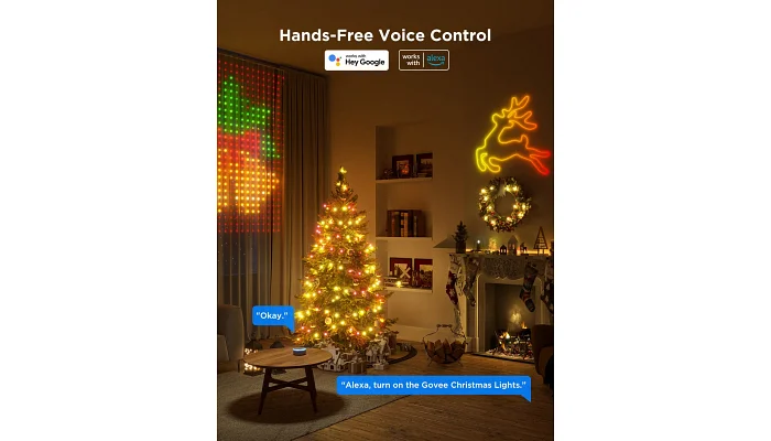 Гирлянда Govee Smart LED H70C2 Christmas Light RGB, IP65, 20м, фото № 11