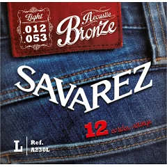 Струны для 12 струнной акустической гитары Savarez Bronze A230L