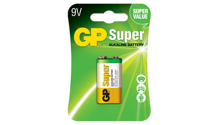 Батарейка "крона" GP SUPER ALKALINE 9V (6LF22), фото № 3