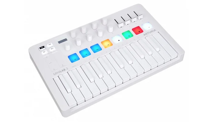 MIDI-клавіатура Arturia MiniLab 3 Alpine White Special Edition, фото № 4