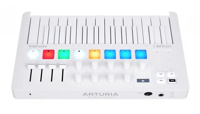 MIDI-клавиатура Arturia MiniLab 3 Alpine White Special Edition, фото № 5