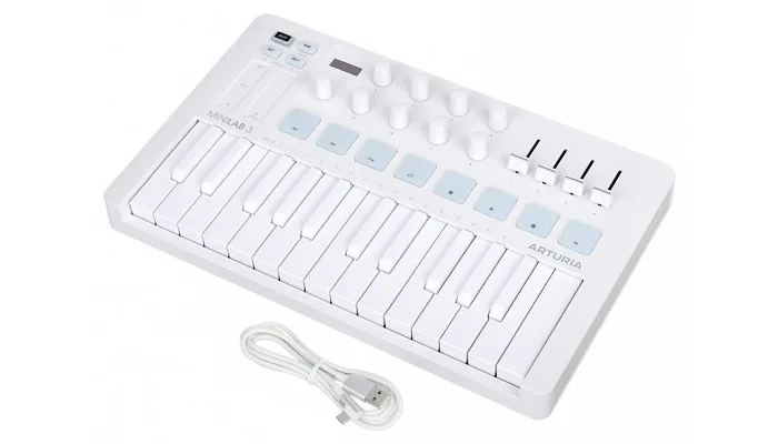 MIDI-клавіатура Arturia MiniLab 3 Alpine White Special Edition, фото № 13