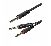 Міжблочний кабель Jack 6.3 мм стерео тато - 2 x Jack 6.3 моно тато Roxtone SAYC100L2, 2 м