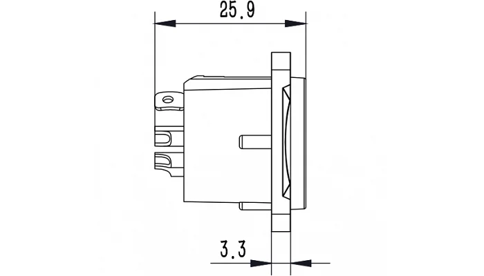 Разъём панельный XLR папа Roxtone RX5MD-NT 5-pin XLR male, фото № 5