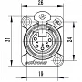 Роз'єм панельний XLR мама Roxtone RX5FD-NT 5-pin XLR female