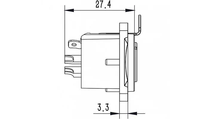 Роз'єм панельний XLR мама Roxtone RX5FD-NT 5-pin XLR female, фото № 5