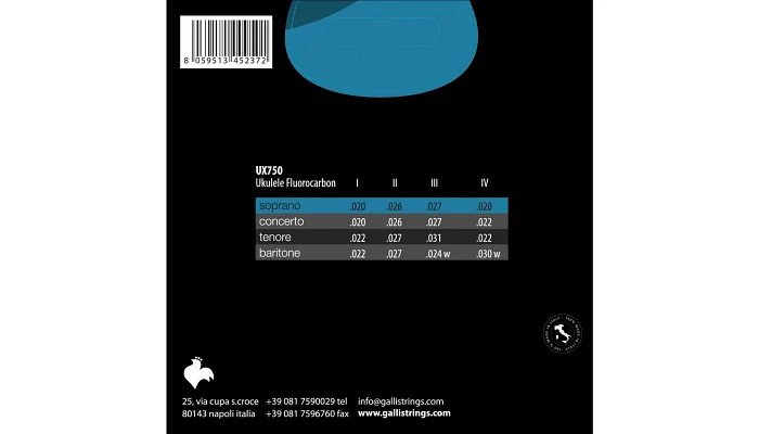 Струни для укулеле сопрано Gallistrings UX750, фото № 2