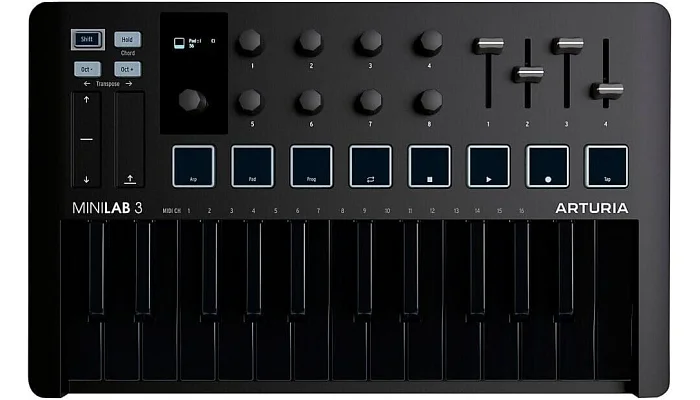 MIDI-клавіатура Arturia MiniLab 3 Deep Black + Arturia Analog Lab V, фото № 2