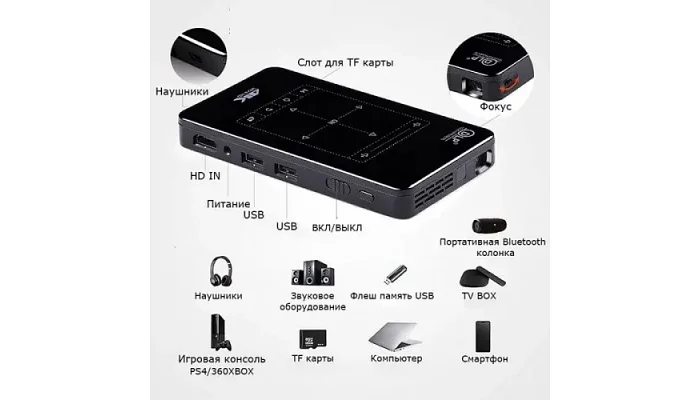 Портативний проектор EMCORE P09 (Wi-Fi, Bluetooth, Android), фото № 9