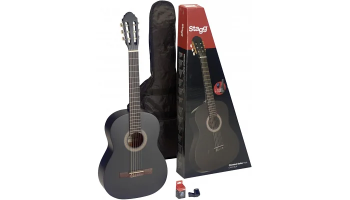 Класична гітара з чохлом та тюнером STAGG C440 M BLK PACK, фото № 1
