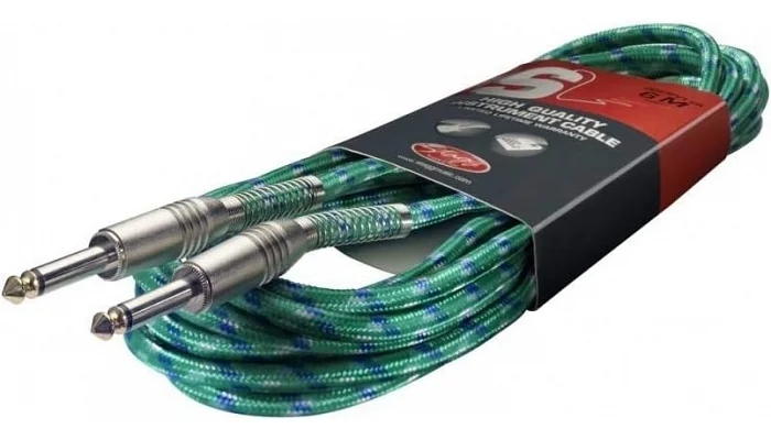 Инструментальный кабель Jack 6.3 мм моно папа - Jack 6.3 мм моно папа STAGG SGC6VT GR, фото № 2
