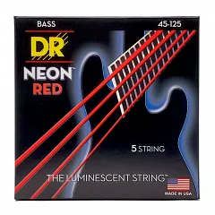 Струны для бас-гитары DR STRINGS NEON RED BASS - MEDIUM 5 STRING (45-125)