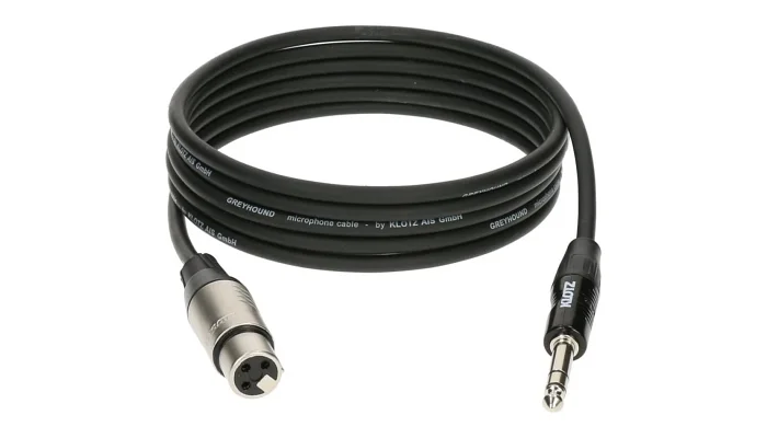 Микрофонный кабель Jack 6.3 мм стерео папа - XLR мама KLOTZ GRG1F 3 M