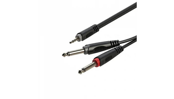 Міжблочний кабель mini jack 3.5 мм стерео тато - 2 x Jack 6.3 моно тато Roxtone SAYC130L1, фото № 1