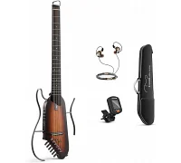 Silent гітара з чохлом та аксесуарами Donner Music HUSH-Ⅰ Silent Guitar Mahogany Sunburst EC1783