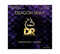 Набір струн для акустичної гітари DR Strings DRAGON SKIN+ Acoustic 80/20 Bronze - Custom Light (11-50)